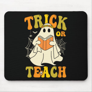 Tapis De Souris Trace Ou Enseigner Super Halloween Fantôme Floral