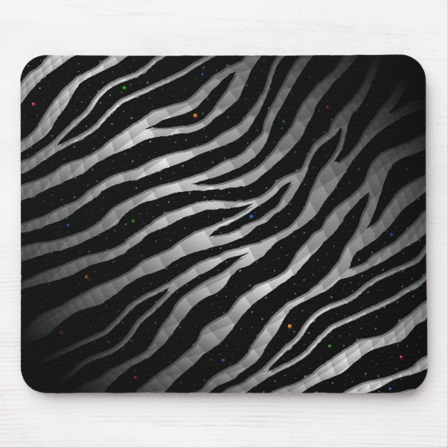 Tapis De Souris Tracées SpaceTime arrachées - Noir/Blanc (Devant)