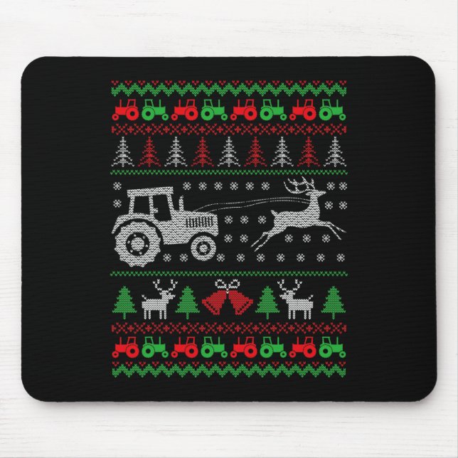 Tapis De Souris Tracteur agricole Reindeer Farm Funny Farmer Ugly  (Devant)