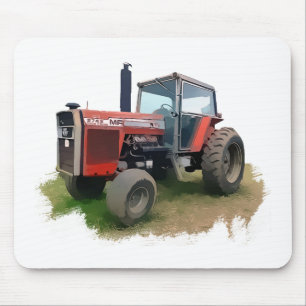 Tapis De Souris Tracteur rouge de Massey Ferguson dans le domaine
