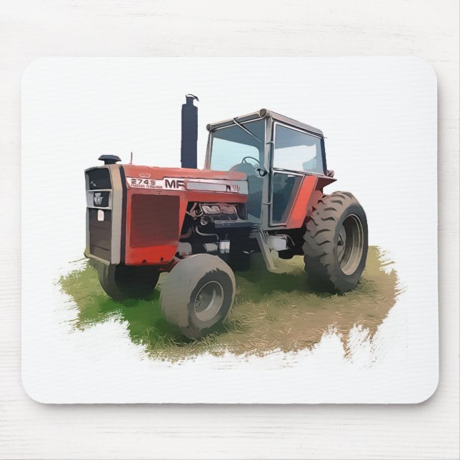 Tapis De Souris Tracteur rouge de Massey Ferguson dans le domaine (Devant)