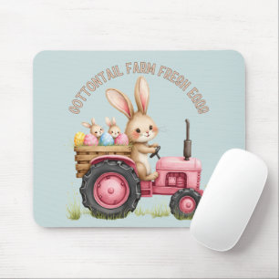 Tapis De Souris Tracteur Vintage de la ferme de lapin de Pâques