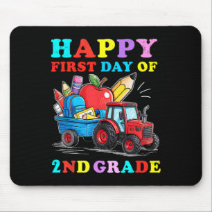 Tapis De Souris Tractor heureux premier jour de 2e année retour à