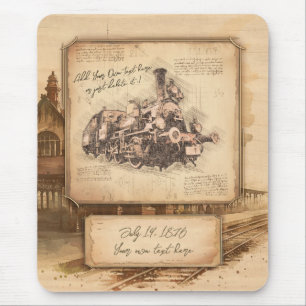 Tapis De Souris Train à vapeur vintage / Locomotive Art. Cadeau de