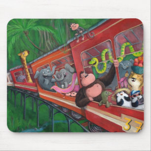 Tapis De Souris Train animal de jungle