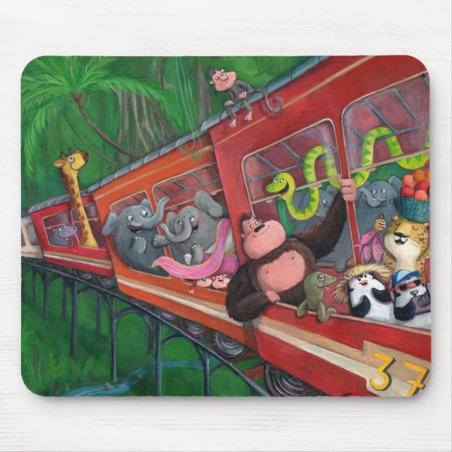 Tapis De Souris Train animal de jungle (Devant)