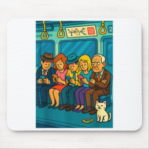 Tapis De Souris Train de banlieue drôle Gif de satire tech de dési