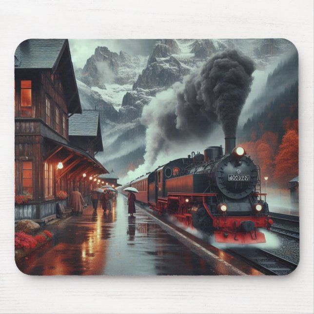 Tapis De Souris Train de montagne d'automne (Devant)