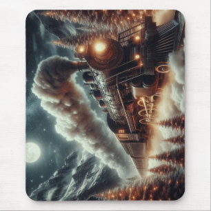 Tapis De Souris Train de nuit d'hiver/Noël