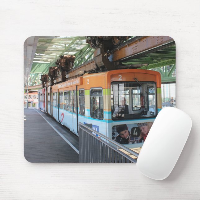 Tapis De Souris Train flottant Orange Blue Wuppertal (Avec souris)