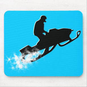 Tapis De Souris traînée snowmobiling de poudre