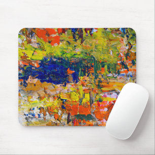 Tapis De Souris Traits de couleur abstraits de la palette de l'art