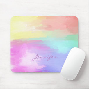 Tapis De Souris Traits de pinceau de peinture à l'huile colorés et