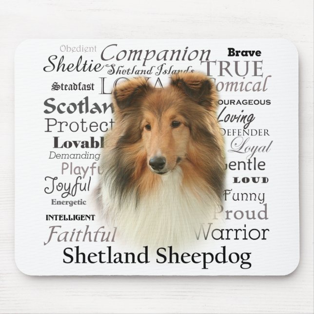 Tapis De Souris Traits Mousepad de Sheltie (Devant)