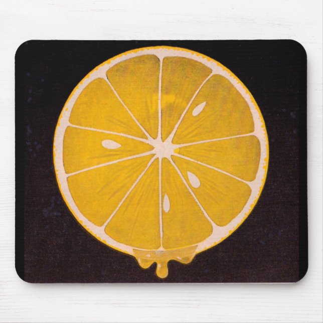 Tapis De Souris tranche de citron jaune vif (Devant)