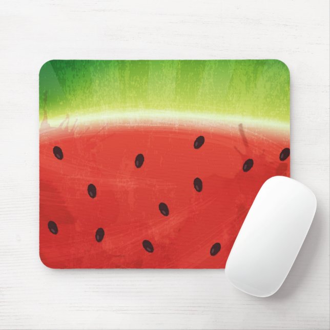 Tapis De Souris Tranche de pastèque géante à l'aquarelle mignonne  (Avec souris)