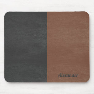 Tapis De Souris Tranche noire et brune texture en faux cuir