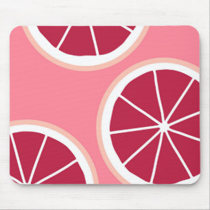 Tapis De Souris Tranches de pamplemousse rose