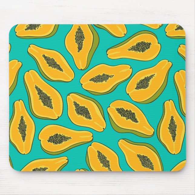Tapis De Souris Tranches de papaye turquoise (Devant)