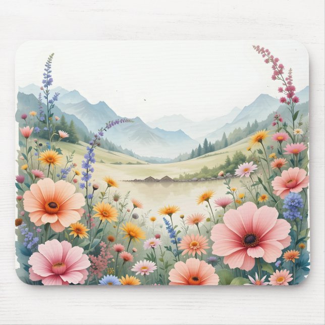 Tapis De Souris Tranquille prairie florale (Devant)