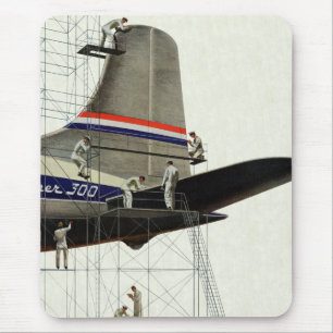 Tapis De Souris Transport vintage, maintenance des avions
