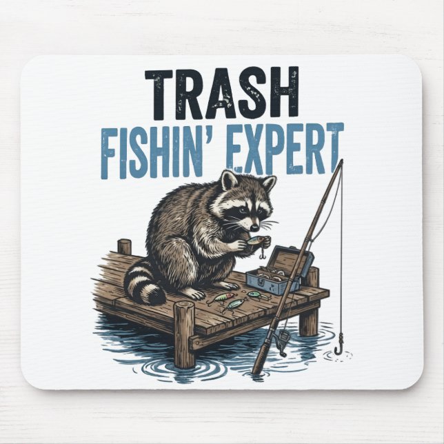 Tapis De Souris Trash Fishin' Expert Raccoon (Devant)