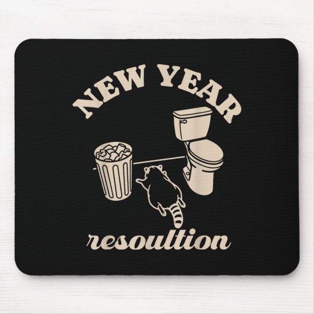 Tapis De Souris Trashed Panda New Year Resolution Funny Drunk Racc (Devant)