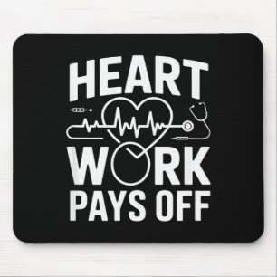 Tapis De Souris Travail de coeur récompensé pion de la cardiologie