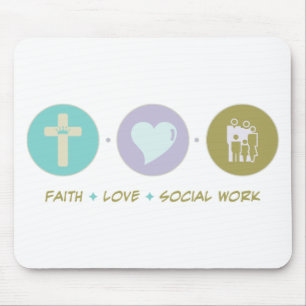 Tapis De Souris Travail social d'amour de foi