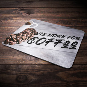 Tapis De Souris Travaillera pour Café, Noir