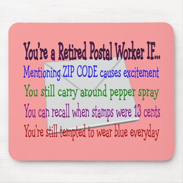 Tapis De Souris Travailleur postal retraité--T-shirts et cadeaux (Devant)
