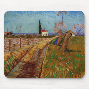 Tapis De Souris Traversée d'un champ, Willows par Vincent van Gogh