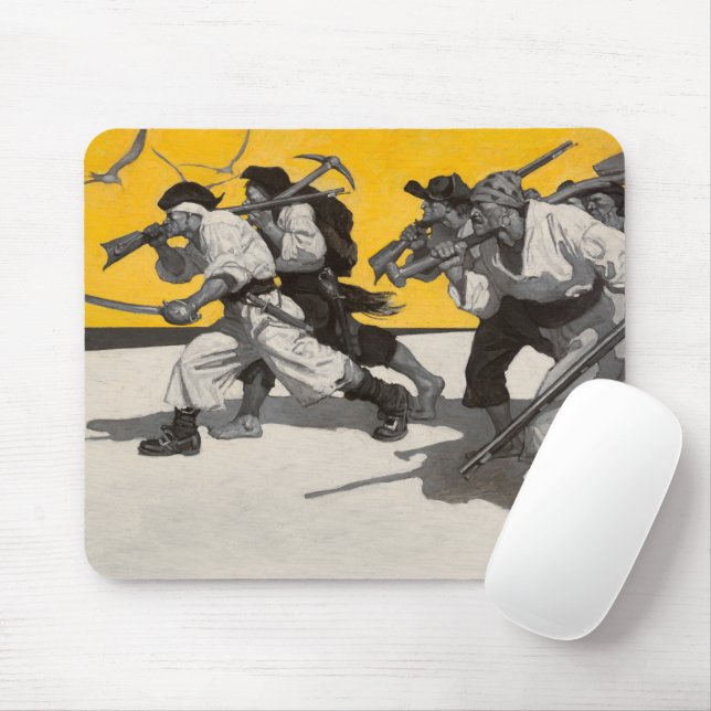 Tapis De Souris Treasure Island, 1911 par Newell Convers Wyeth (Avec souris)