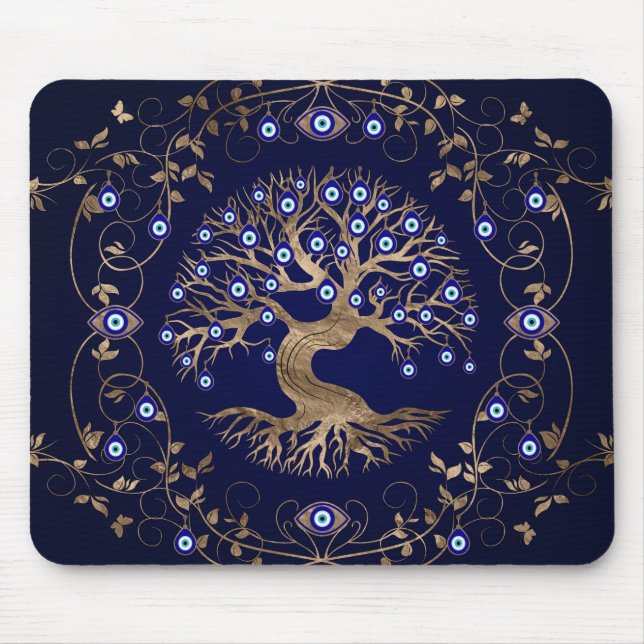 Tapis De Souris Tree of Life Evil Eye Ornament (Devant)
