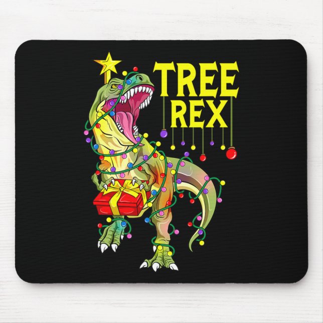 Tapis De Souris Tree Rex ! Paléontologue de Noël drôle  (Devant)