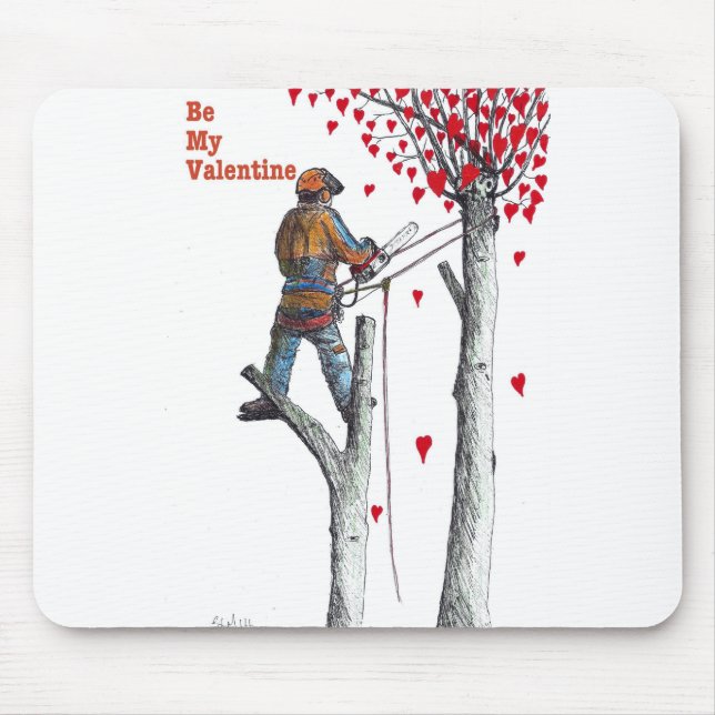 Tapis De Souris Tree surgeon Arborist Valentine Card (Devant)