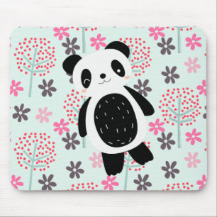 Tapis De Souris Trees, Flowers, and Panda Bears