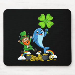 Tapis De Souris Trèfle dauphin drôle jour de la Saint-Patrick femm