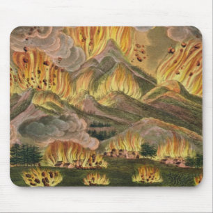 Tapis De Souris Tremblement de terre et éruption de la montagne