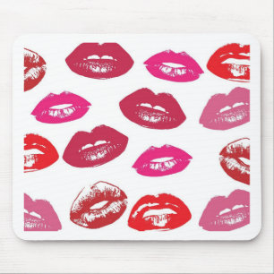 Tapis De Souris Trending Kisses motif luscious lèvres roses mwah!