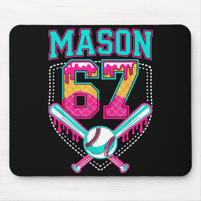 Tapis De Souris Trendy Mason 67 Mem Ice Cream Drip Baseball Birthd (Devant)