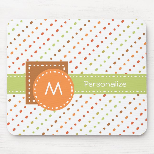 Tapis De Souris Trendy Monogram Dotted Stripes With (Devant)