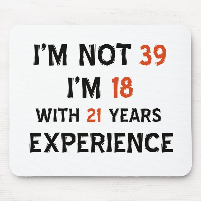 Tapis De Souris trente-neuvième conceptions d'anniversaire (Devant)