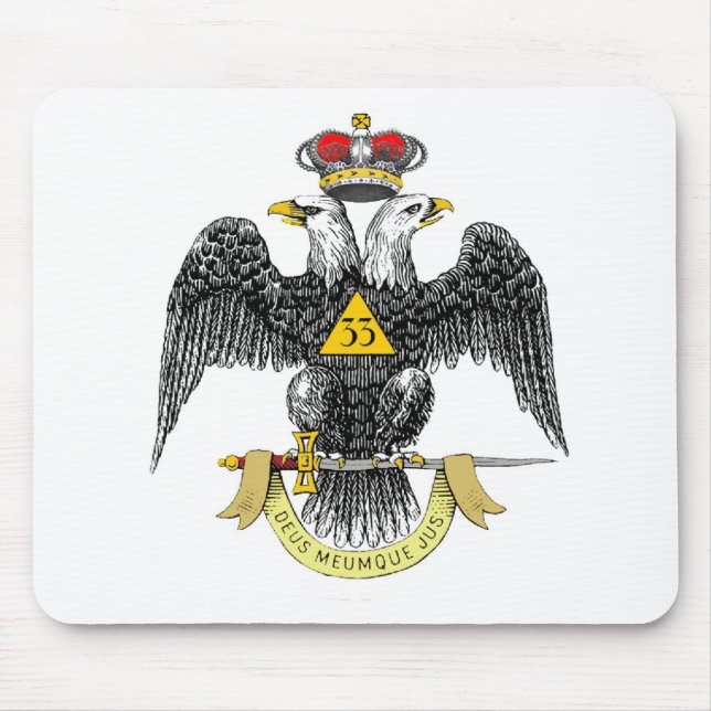 Tapis De Souris trente-troisième Noir écossais Eagle de rite de (Devant)
