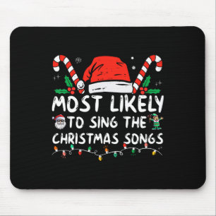 Tapis De Souris Très Probable De Chanter Les Chansons De Noël Noël