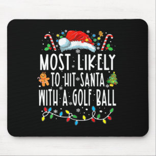 Tapis De Souris Très Probable De Toucher Père Noël Avec Une Balle