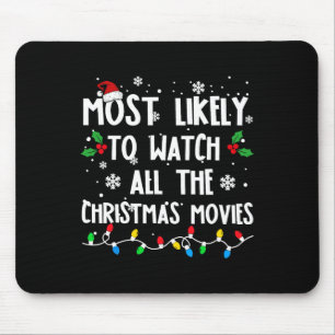 Tapis De Souris Très Probable De Voir Tous Les Films De Noël Fami