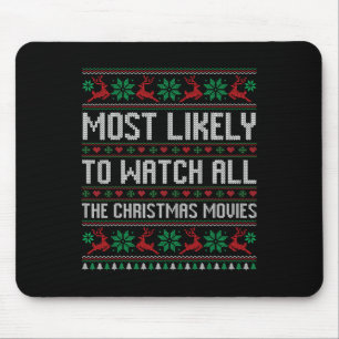 Tapis De Souris Très Probable De Voir Tous Les Films De Noël Fami