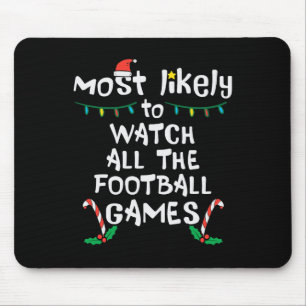Tapis De Souris Très Susceptible de Regarder le Football à Noël Xm