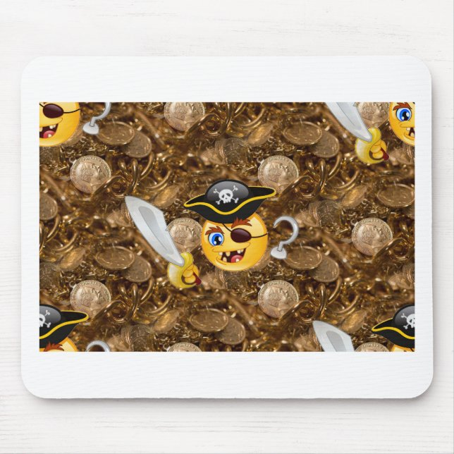 Tapis De Souris trésor pirate emoji (Devant)